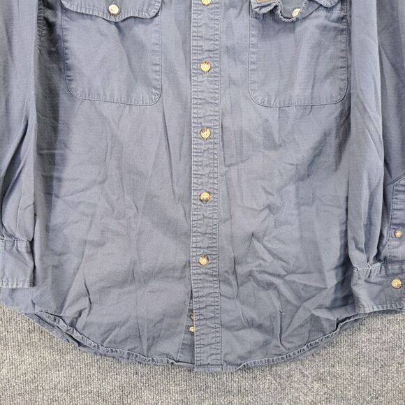 Wrangler Riggs Button Down Shirt Mens Large Long Sleeve Gray Chest Pocket Casual - Picture 4 of 12